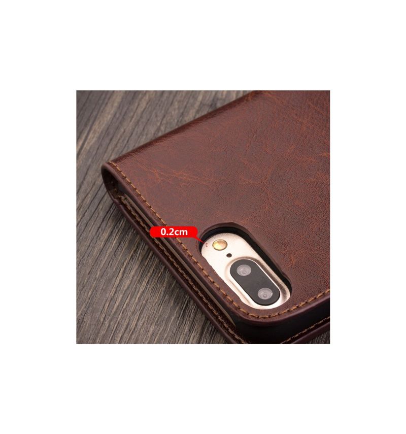 Kožené Pouzdro Folio Na iPhone 8 Plus / 7 Plus Držák Karet Z Pravé Kůže