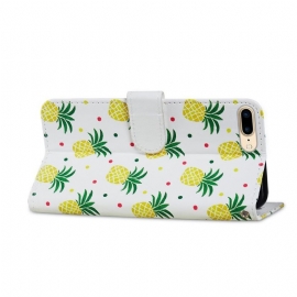 Kožené Pouzdro Na iPhone 8 Plus / 7 Plus Ananas