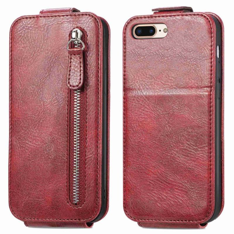 Kožené Pouzdro Na iPhone 8 Plus / 7 Plus Flipové Pouzdro Držák Karty S Vertikální Chlopní