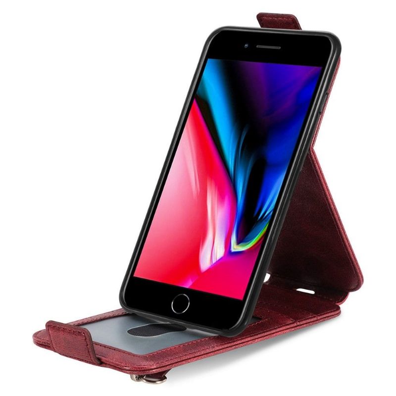 Kožené Pouzdro Na iPhone 8 Plus / 7 Plus Flipové Pouzdro Držák Karty S Vertikální Chlopní