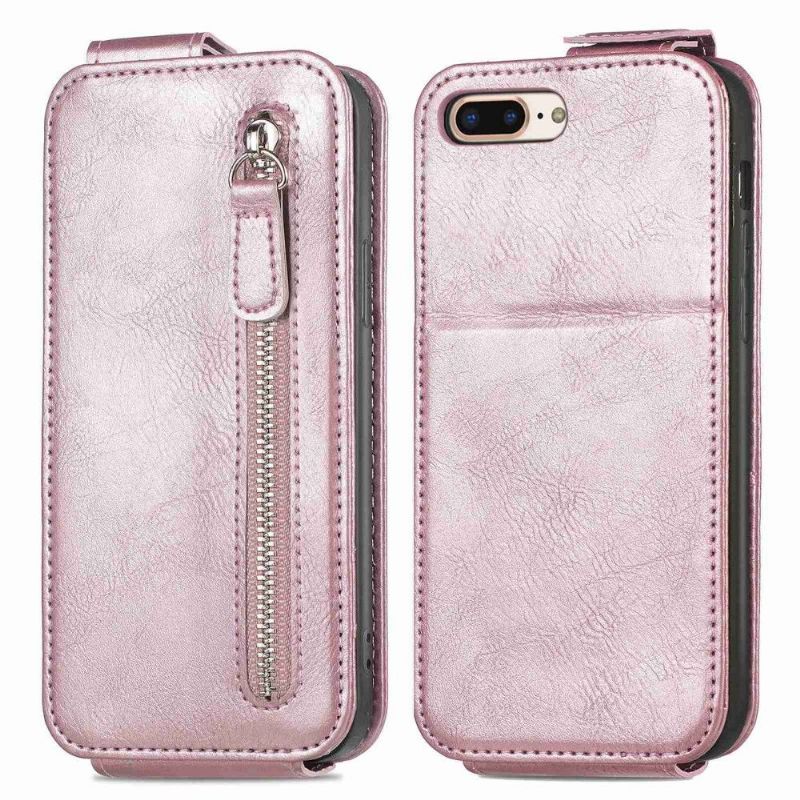Kožené Pouzdro Na iPhone 8 Plus / 7 Plus Flipové Pouzdro Držák Karty S Vertikální Chlopní