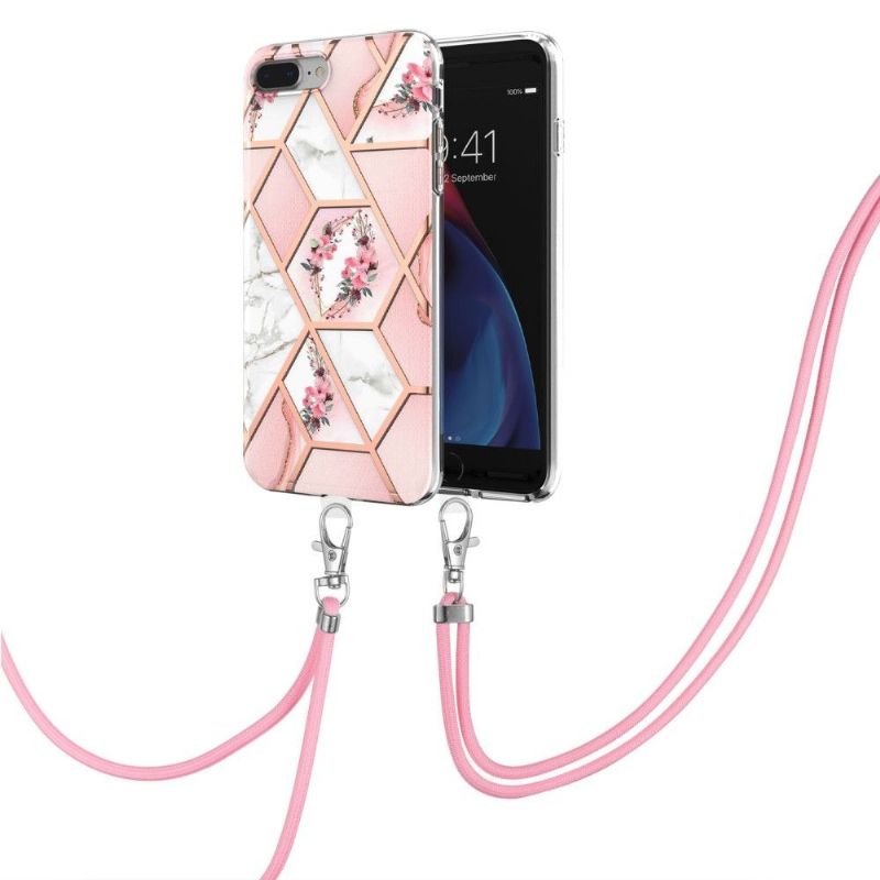 Kryt Na iPhone 8 Plus / 7 Plus Na Lana Mramorová A Květinová Koruna