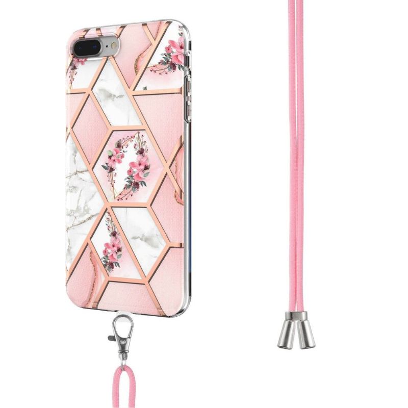 Kryt Na iPhone 8 Plus / 7 Plus Na Lana Mramorová A Květinová Koruna