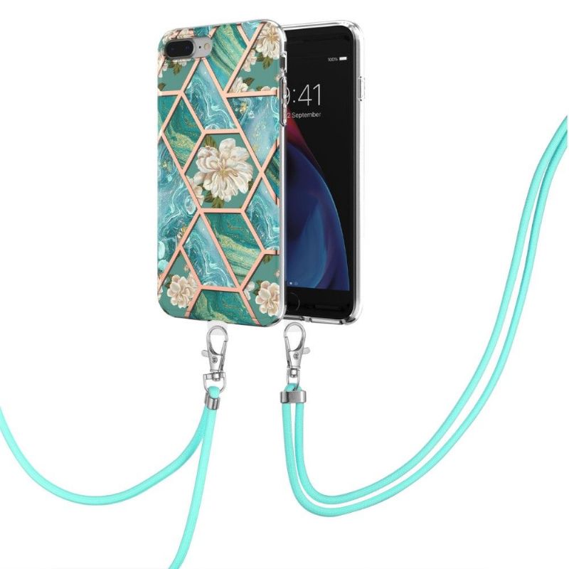 Kryty Na Mobil Na iPhone 8 Plus / 7 Plus Na Lana Mramor A Bílé Květy