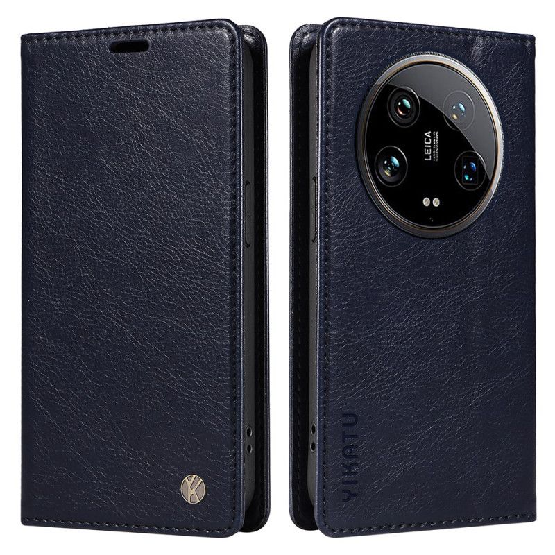 Kožené Pouzdro Folio Xiaomi 14 Ultra Vintage Styl Yikatu
