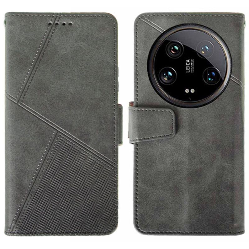 Kožený Kryt Na Xiaomi 14 Ultra Řádky Idewei