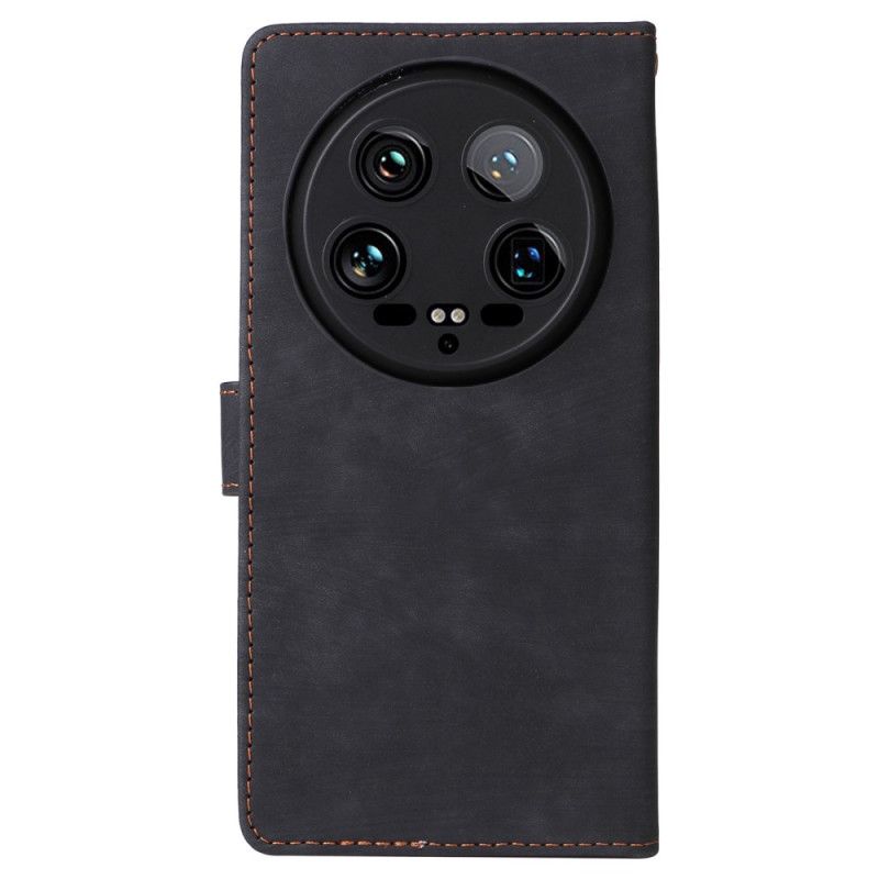 Kožený Kryt Xiaomi 14 Ultra 3 Držitelé Karet A Šňůrka