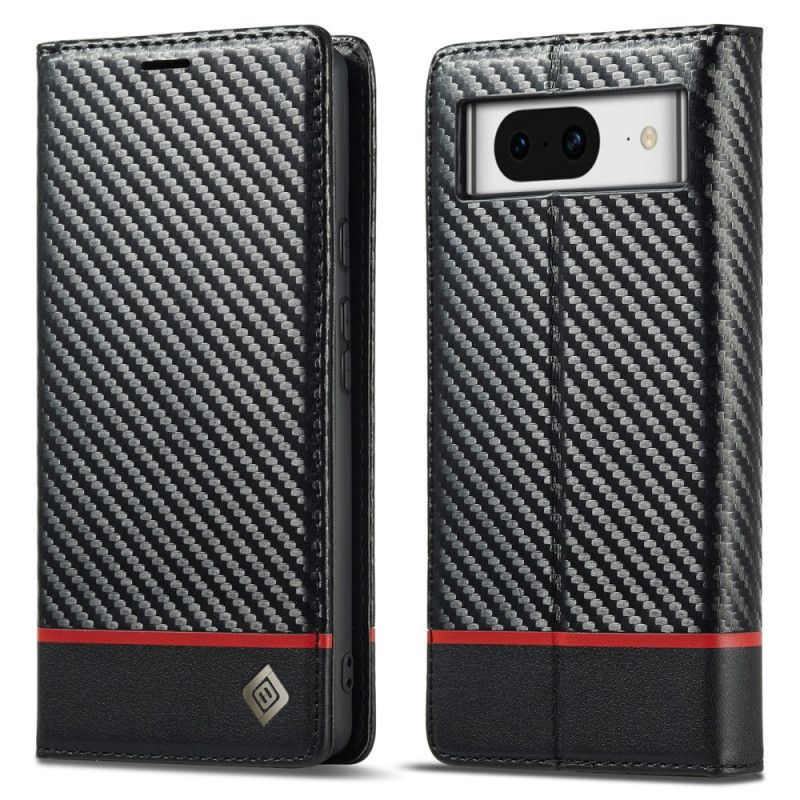 Kožené Pouzdro Folio Google Pixel 8 Uhlíkové Vlákno Lc.imeeke