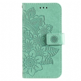 Kožený Kryt Google Pixel 8 Diskrétní Mandala S Popruhem