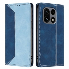 Kožené Pouzdro Folio Oneplus 15 Dvoubarevná Rfid Ochrana