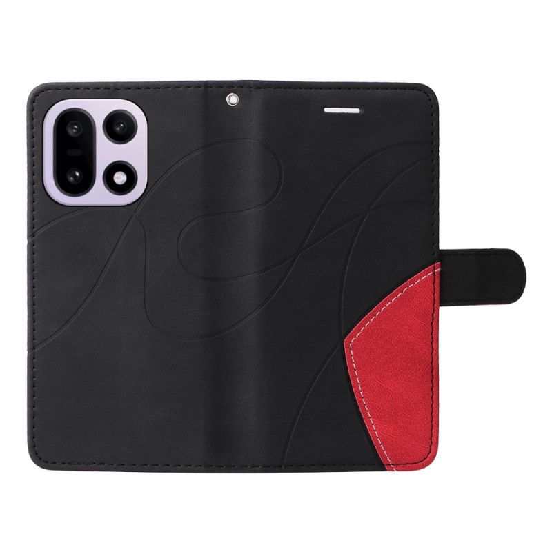 Kožený Kryt Na Oneplus 15 Dvoubarevné Zvlnění