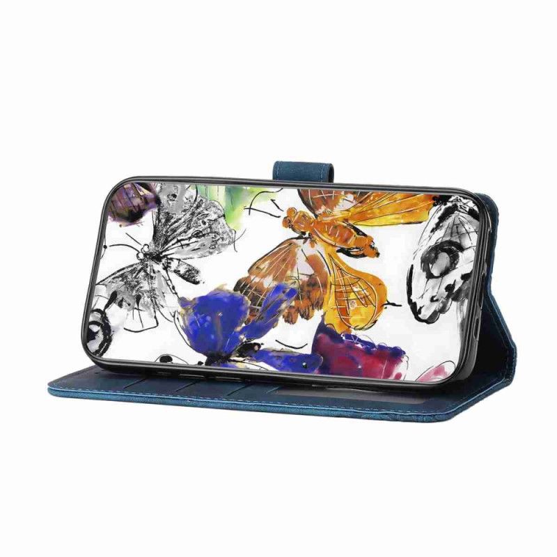 Kožený Kryt Na Oneplus 15 Semišový Efekt S Motýly