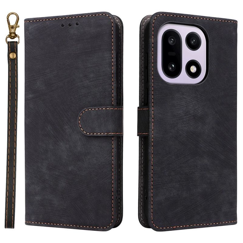 Kožený Kryt Oneplus 15 Semišový Efekt S Popruhem