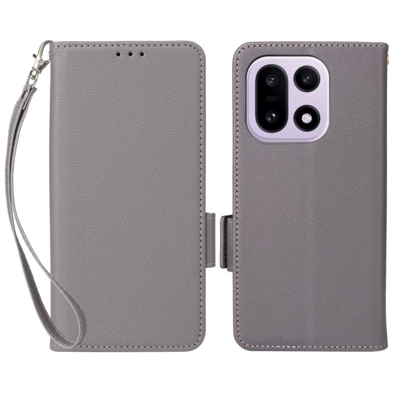 Kožený Kryt Oneplus 15 Umělá Kůže S Popruhem