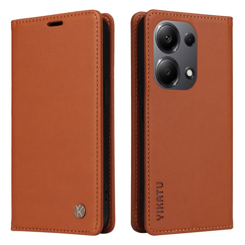 Kožené Pouzdro Folio Xiaomi Redmi Note 13 Pro 4g Magnetický Yikatu