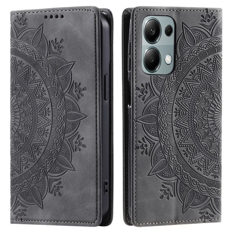 Kožené Pouzdro Folio Xiaomi Redmi Note 13 Pro 4g Mandala Suede Effect