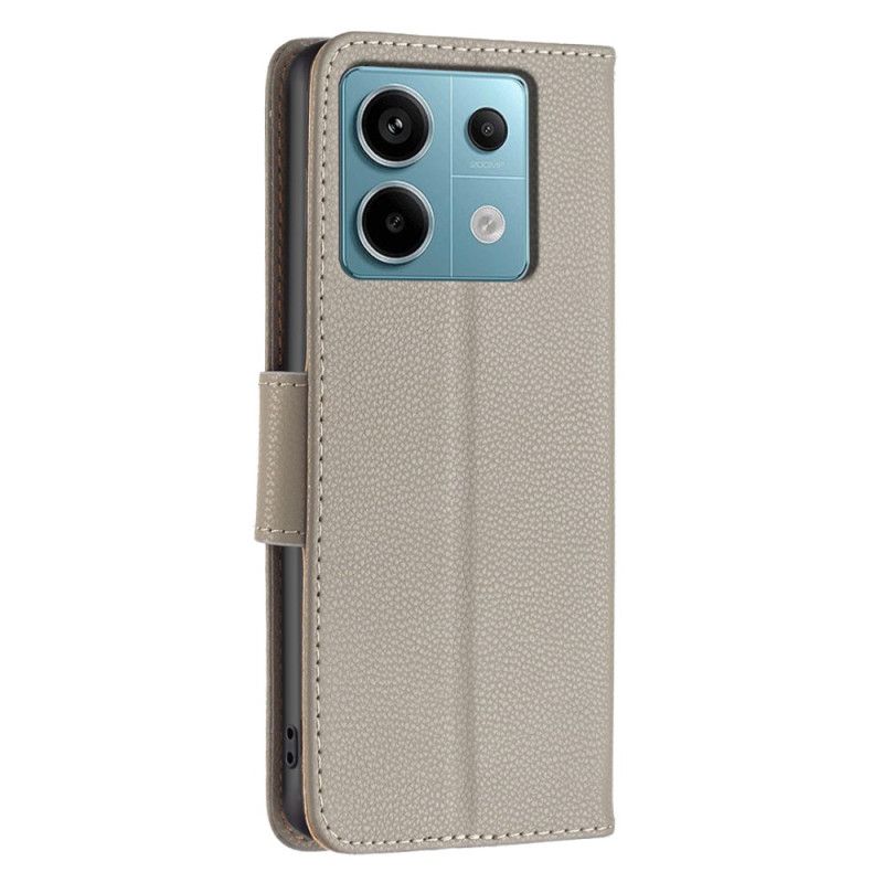 Kožený Kryt Na Xiaomi Redmi Note 13 Pro 4g Kožený Efekt Litchi S Páskem
