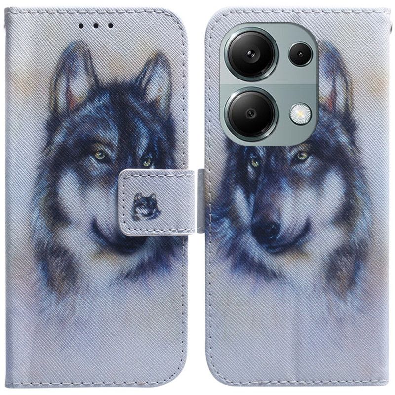 Kožený Kryt Xiaomi Redmi Note 13 Pro 4g Akvarel Vlk