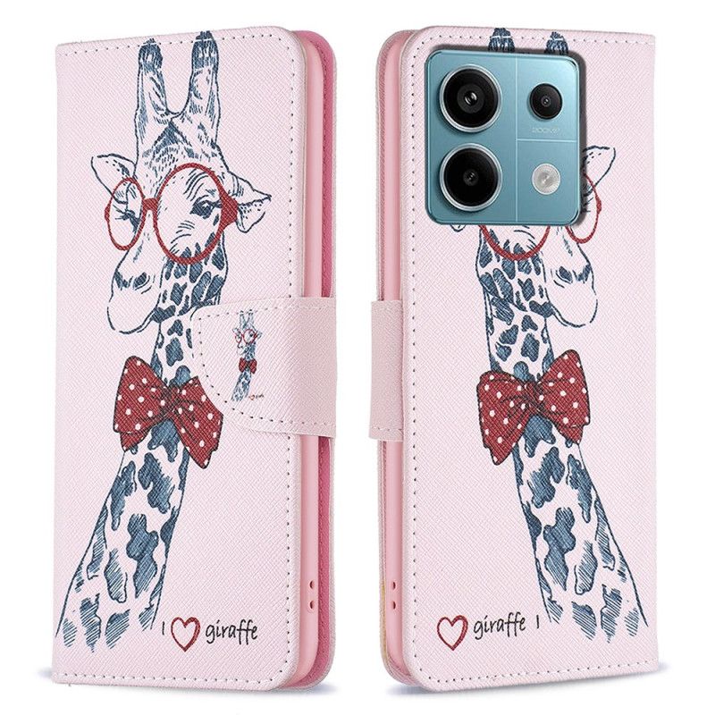 Kožený Kryt Xiaomi Redmi Note 13 Pro 4g Intelektuální Žirafa