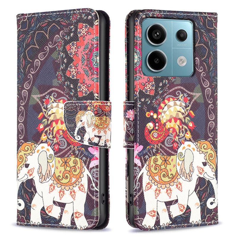 Kožený Kryt Xiaomi Redmi Note 13 Pro 4g Kmenový Slon