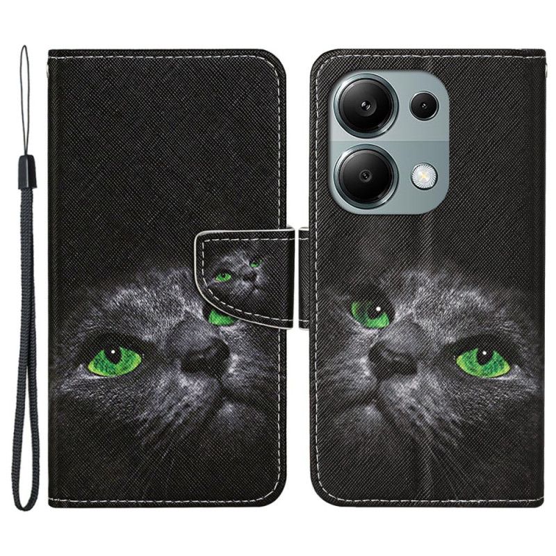Kožený Kryt Xiaomi Redmi Note 13 Pro 4g Zelenooká Kočka S Popruhem