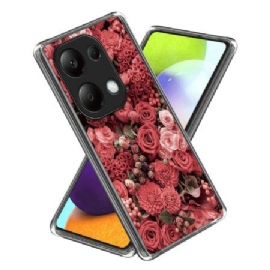 Kryt Xiaomi Redmi Note 13 Pro 4g Kryty Na Mobil Červené A Růžové Květy