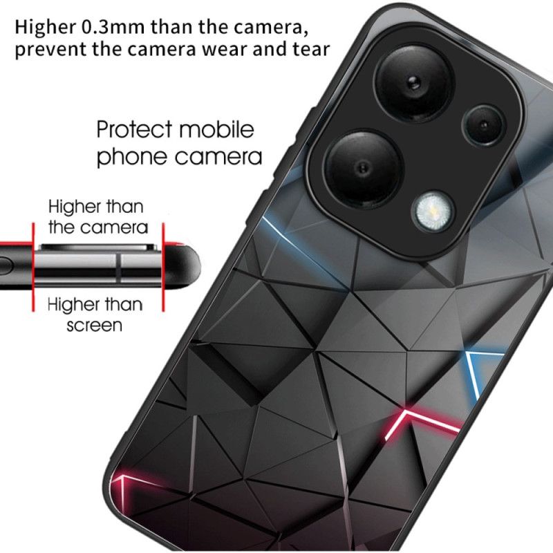 Kryt Xiaomi Redmi Note 13 Pro 4g Tvrzené Sklo Černé Trojúhelníky