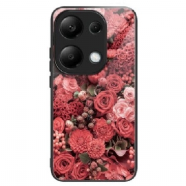 Kryt Xiaomi Redmi Note 13 Pro 4g Tvrzené Sklo Červené A Růžové Květy