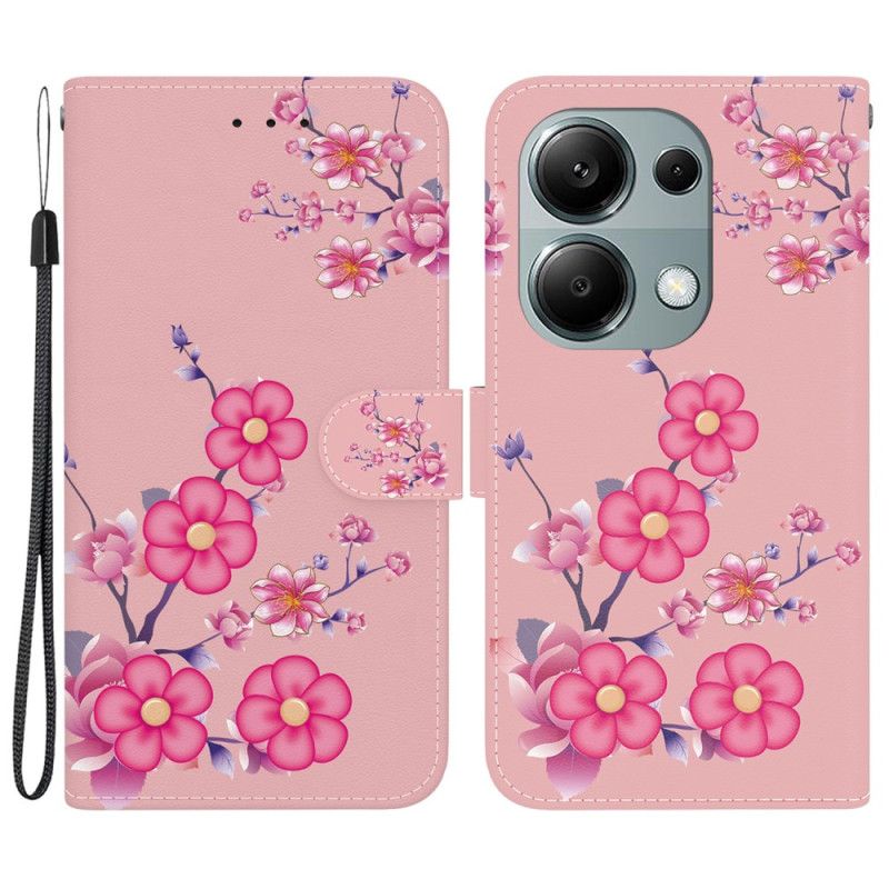 Peněženková Pouzdra Xiaomi Redmi Note 13 Pro 4g Kryty Na Mobil Sakura S Popruhem