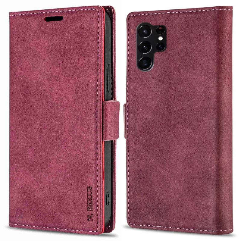 Kožené Pouzdro Folio Samsung Galaxy S25 Ultra 5g Polyuretanová Kůže