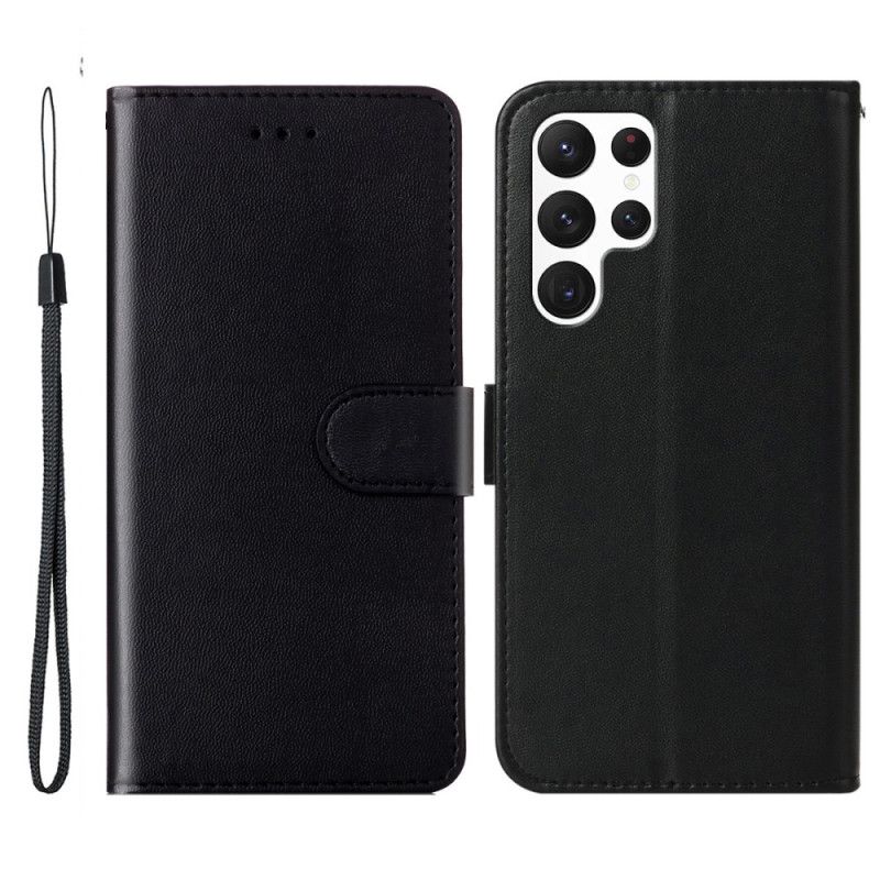 Kožený Kryt Na Samsung Galaxy S25 Ultra 5g Jednoduchá Umělá Kůže