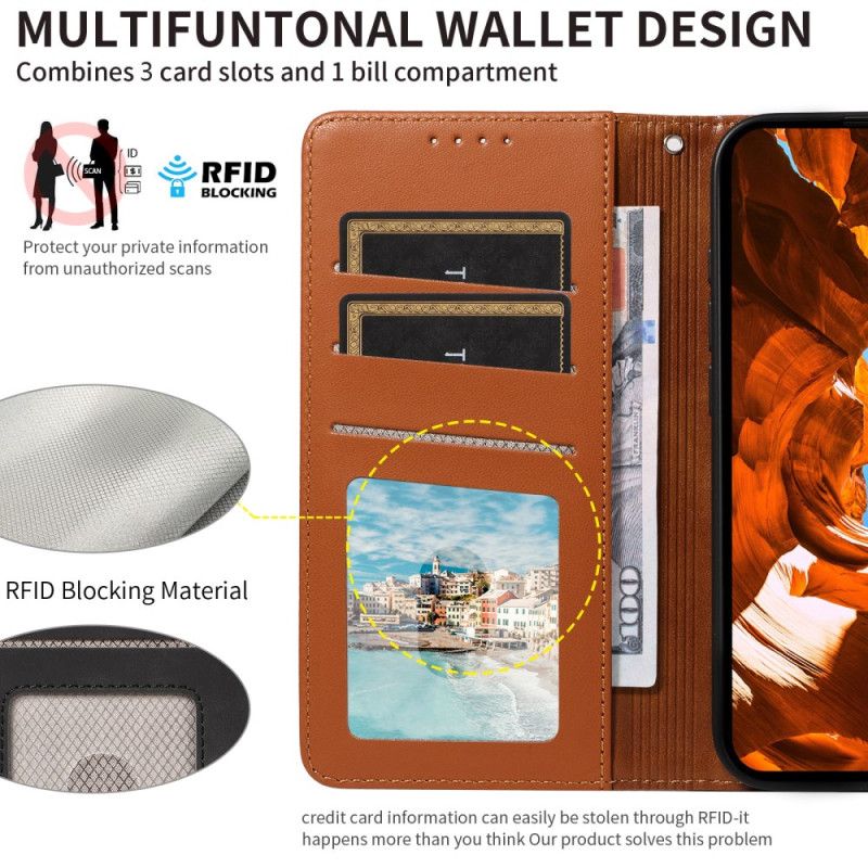 Kožený Kryt Na Samsung Galaxy S25 Ultra 5g Kožená Peněženka S Rfid Popruhem