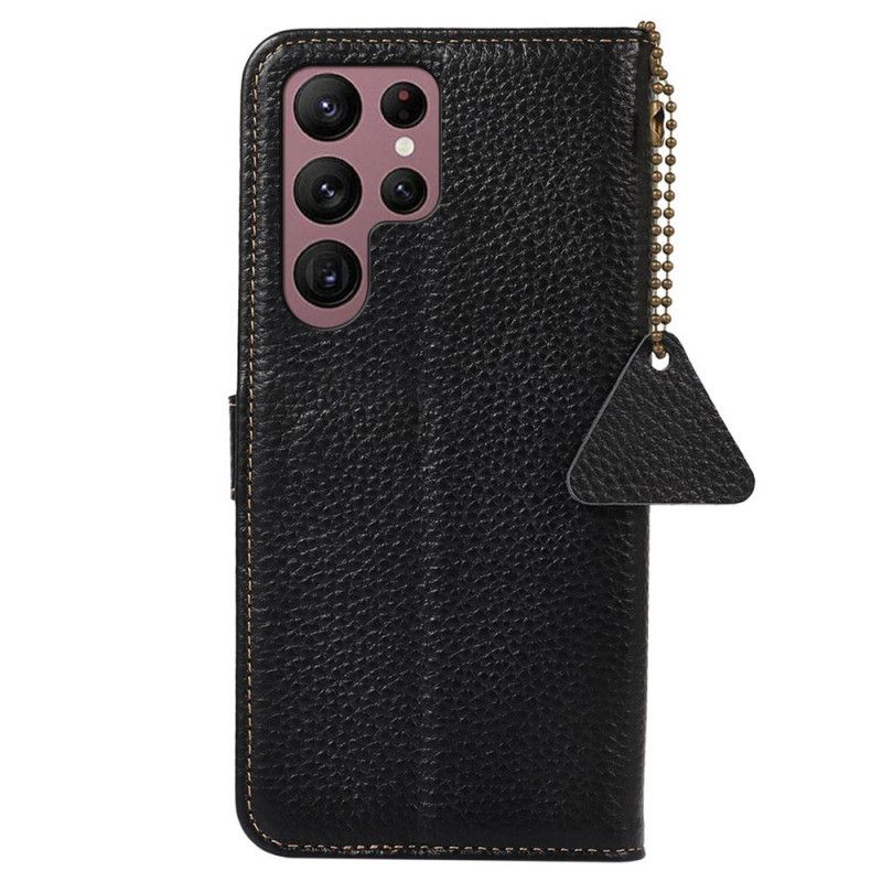 Kožený Kryt Na Samsung Galaxy S25 Ultra 5g Liči Kůže S Rfid Blokováním