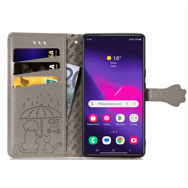 Kožený Kryt Samsung Galaxy S25 Ultra 5g Animovaná Zvířata