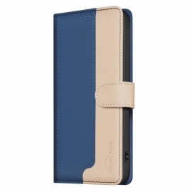 Kožený Kryt Samsung Galaxy S25 Ultra 5g Dvoubarevná S Rfid Blokováním Binfen Color