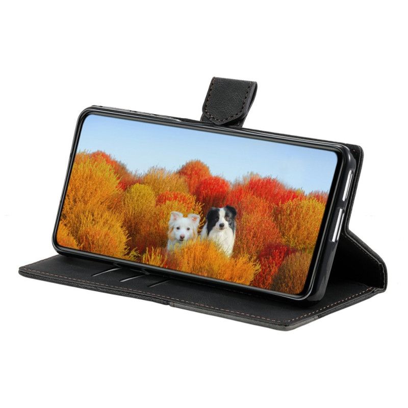 Kožený Kryt Samsung Galaxy S25 Ultra 5g Dvoubarevná Semišová Rfid Peněženka S Popruhem