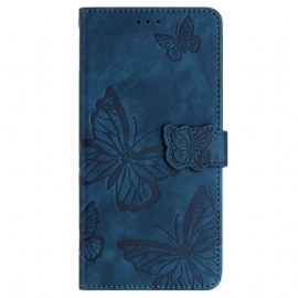 Kožený Kryt Samsung Galaxy S25 Ultra 5g Motýli S Efektem Semiše