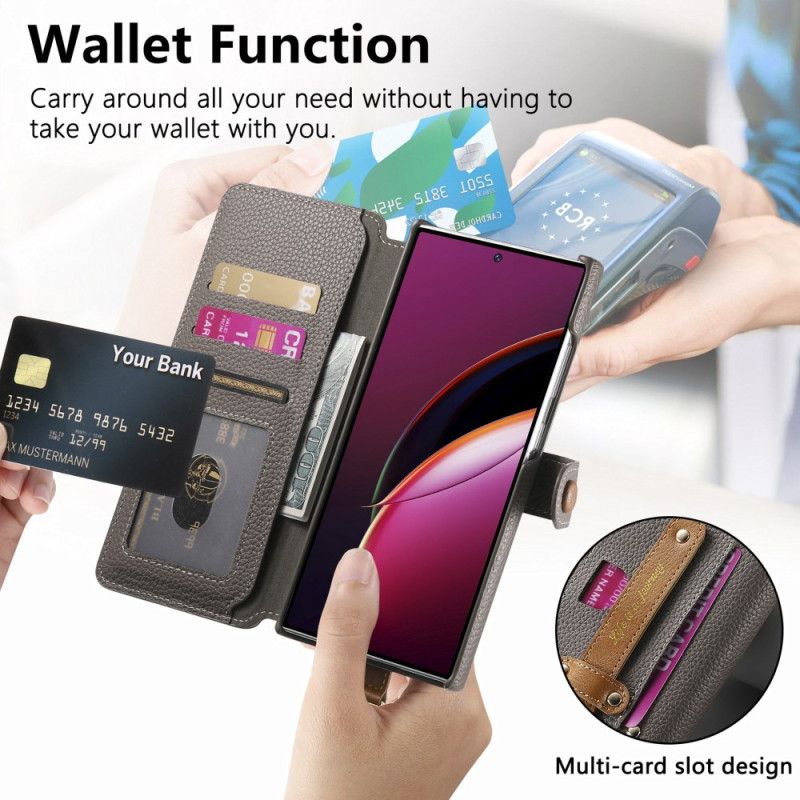 Kožený Kryt Samsung Galaxy S25 Ultra 5g Peněženka S Rfid Ochranou Pouzdrem A Držákem Na Prsteny