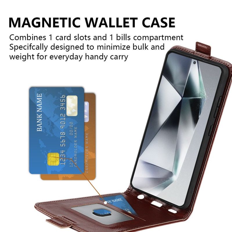 Kožený Kryt Samsung Galaxy S25 Ultra 5g Svislá Klopa