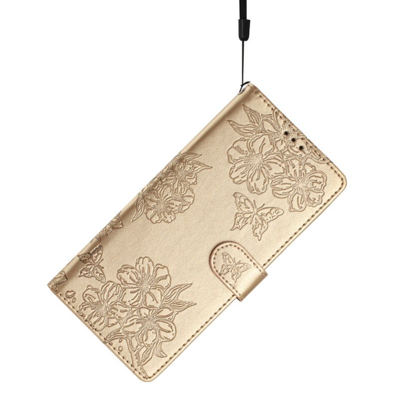 Kožený Kryt Samsung Galaxy S25 Ultra 5g Třešňové Květy