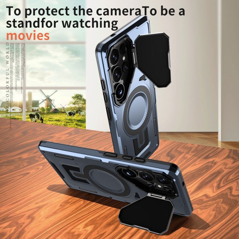 Kryt Na Samsung Galaxy S25 Ultra 5g Metalický Efekt S Krytem Objektivu A Stojánkem