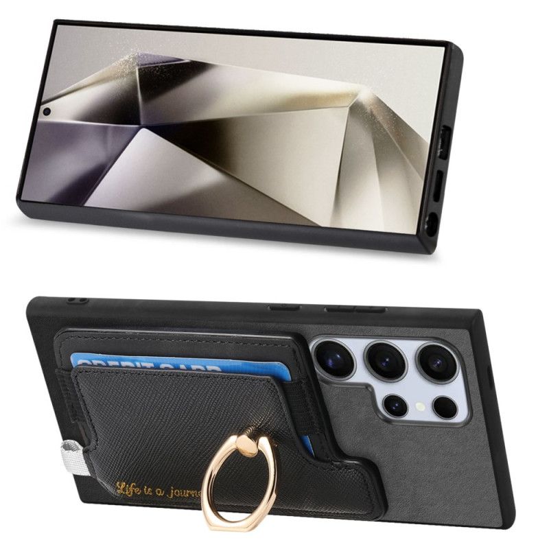 Kryt Samsung Galaxy S25 Ultra 5g Kryty Na Mobil Odnímatelné Držák Karet V Semišovém Stylu