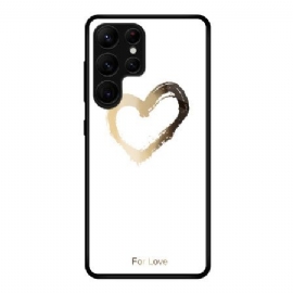 Kryt Samsung Galaxy S25 Ultra 5g Kryty Na Mobil Zlaté Srdce Na Bílém Pozadí