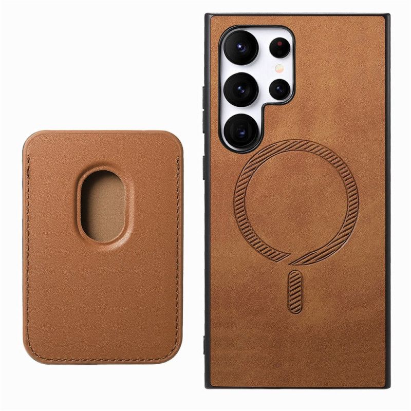 Kryt Samsung Galaxy S25 Ultra 5g Odnímatelné Magnetické Držák Karet V Semišovém Stylu