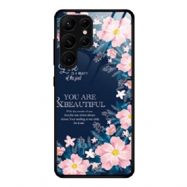 Kryt Samsung Galaxy S25 Ultra 5g Tvrzené Sklo Růžové Květiny