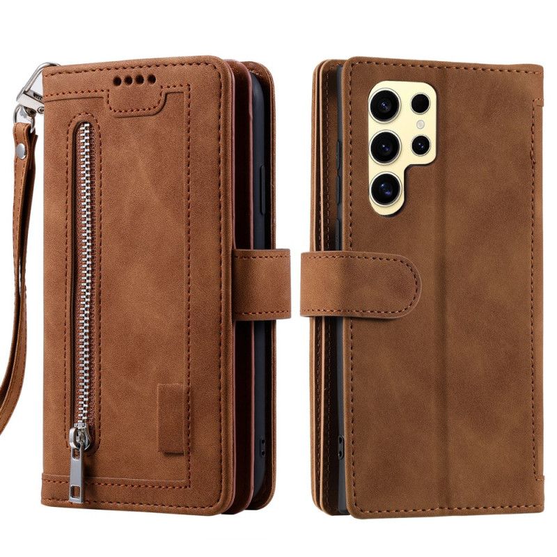 Peněženková Pouzdra Samsung Galaxy S25 Ultra 5g Kryty Na Mobil Peněženka Na Zip