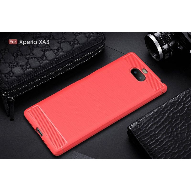 Kryt Na Sony Xperia 10 Uhlíkový Kartáčovaný Gel