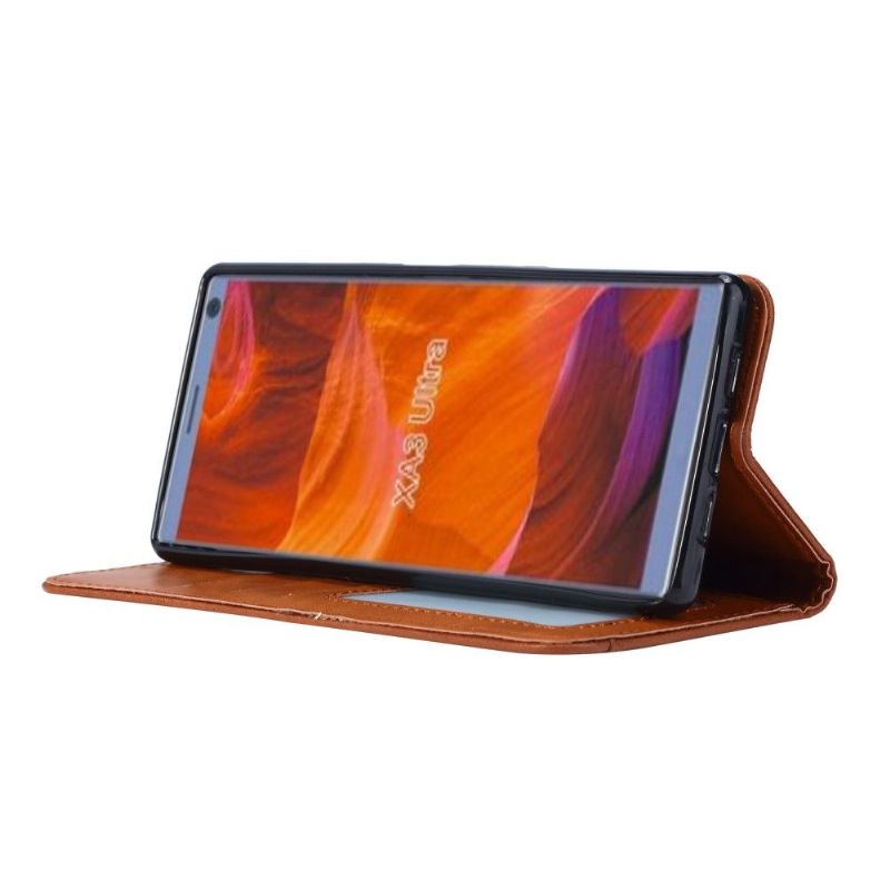Pouzdra Na Sony Xperia 10 Kožené Pouzdro Na Stojan