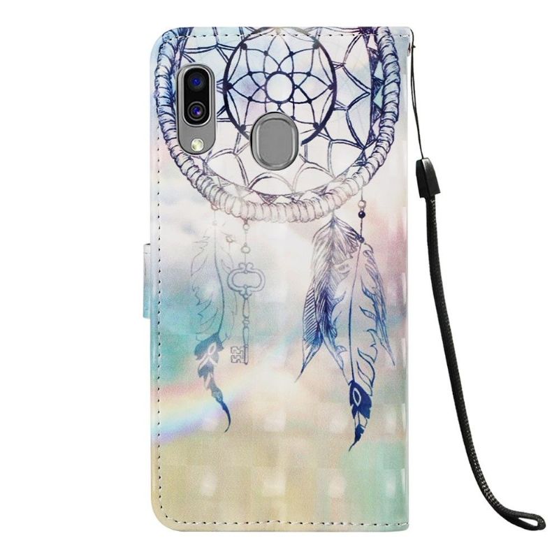 Flipové Pouzdro Na Samsung Galaxy A40 Držák Karty Lapač Snů