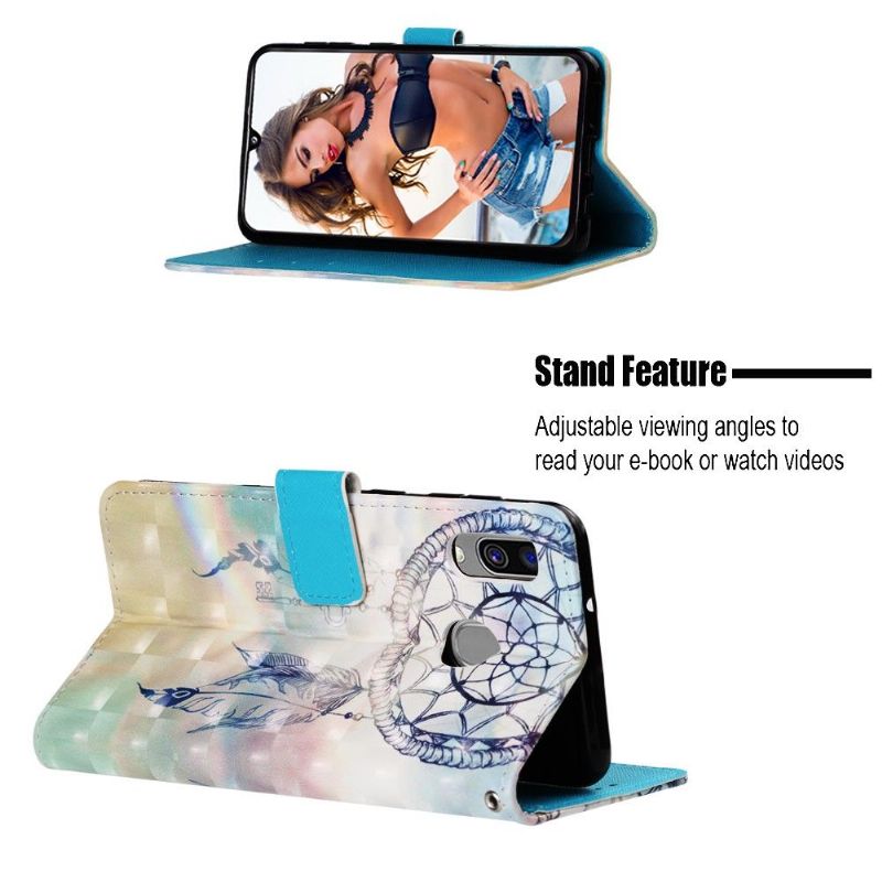 Flipové Pouzdro Na Samsung Galaxy A40 Držák Karty Lapač Snů